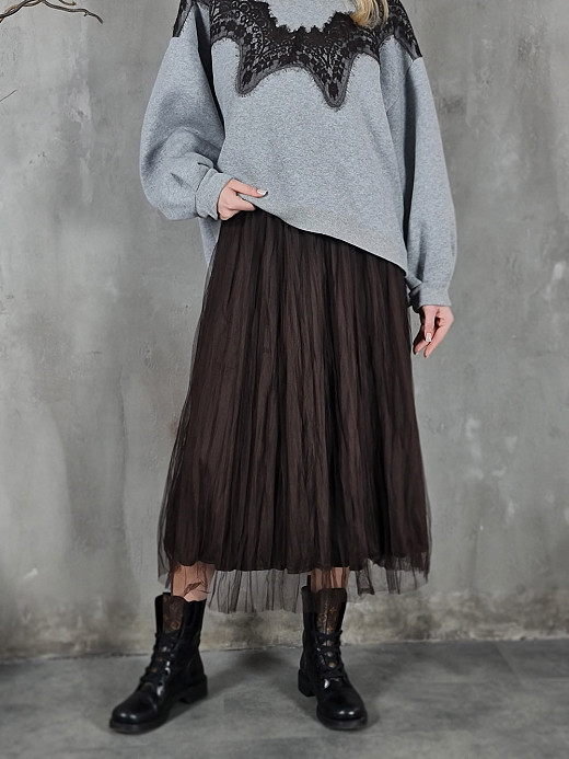 Юбка Mitica&Co. на резинке фатиновая шоколад