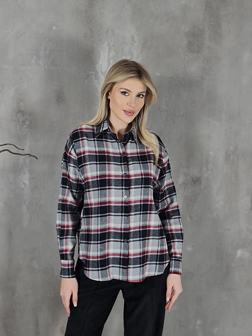 Рубашка в клетку Imperial серая