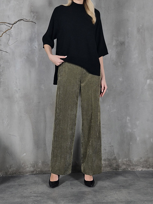 Брюки на резинке Imperial вельвет хаки 