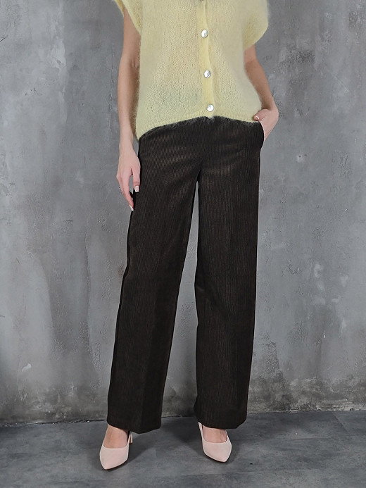 Брюки на резинке Imperial вельвет шоколад 