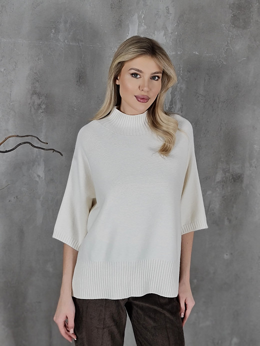 Джемпер Imperial рукав 3/4 с воротом молочный 