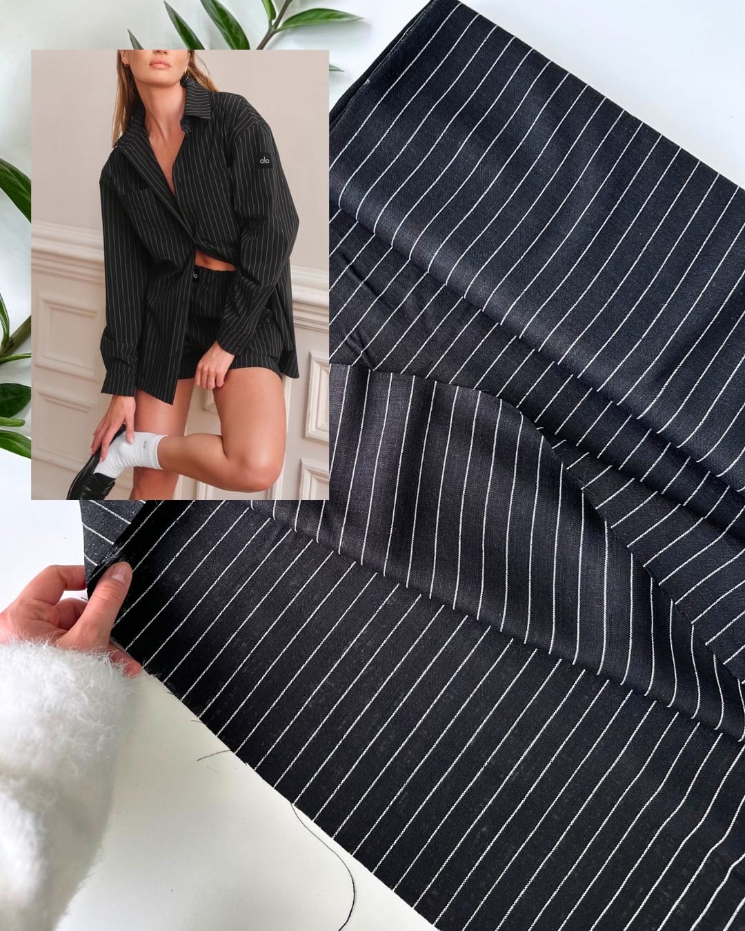 Лен с полоской