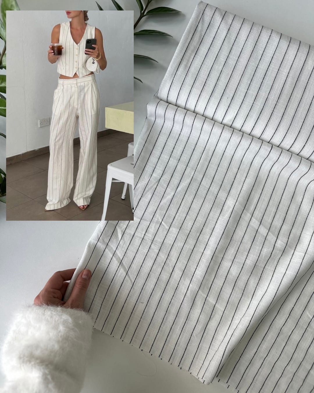 Лен с полоской