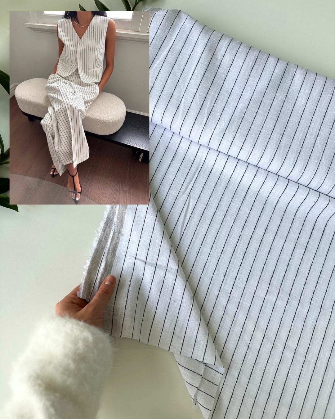 Лен с полоской