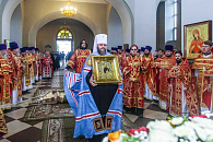 В Тамбове торжественно встретили чудотворную Вышенскую икону Божией Матери