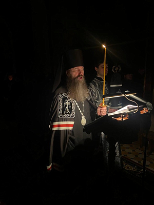 В среду первой седмицы Великого поста епископ Павлово-Посадский Силуан совершил великое повечерие в Саввино-Сторожевском монастыре 