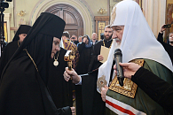 Святейший Патриарх Кирилл поздравил настоятельницу Алексеевского монастыря Москвы игумению Ксению (Чернегу) с 10-летием возведения в сан игумении