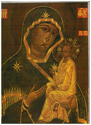 Югская икона Божией Матери. 1786. Истинное подобие и мера с чудотворного образа. Находилась в Троицком соборе Югской Дорофеевой пустыни. Рыбинский государственный историко-архитектурный и художественный музей-заповедник