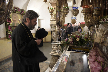 Визит архиереев Албанской Православной Церкви, 2017 год. В составе делегации – митрополит Иоанн (Пелуши), с марта 2025 года – Блаженнейший Архиепископ Тиранский и всей Албании