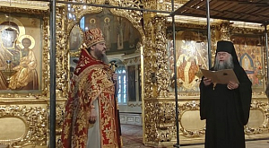 Архимандрит Феофилакт (Безукладников) передал Патриаршее поздравление наместнику Иосифо-Волоцкого монастыря с 55-летием со дня рождения