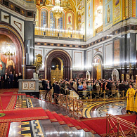 В канун Нового года Святейший Патриарх Кирилл совершил молебное пение на новолетие в Храме Христа Спасителя