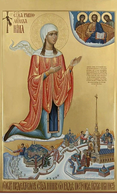 Икону «Предстательство святой Нины о граде Петрове иже при Неве» написал иконописец Юрий Филиппов