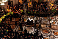 Во вторник первой седмицы Великого поста Святейший Патриарх Кирилл совершил повечерие с чтением Великого канона прп. Андрея Критского в Сретенском ставропигиальном монастыре