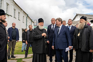 Святейший Патриарх Кирилл ознакомился с ходом ремонтно-реставрационных работ в Соловецком монастыре