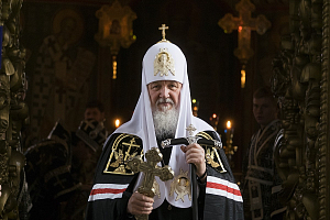 В Великий Понедельник Святейший Патриарх Кирилл совершил Литургию в Высоко-Петровском монастыре