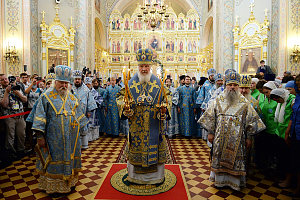 Патриарх Кирилл возглавил вечернее богослужение в Свияжском монастыре Татарстанской митрополии