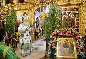 В праздник Святой Троицы Предстоятель Русской Церкви совершил Литургию в Троице-Сергиевой лавре и возглавил хиротонию архимандрита Серафима (Амельченкова) во епископа Люберецкого