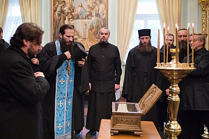 В Валаамский монастырь на вечное хранение доставлен ковчег с башмачком свт. Спиридона Тримифунтского