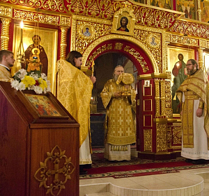 Архиепископ Феогност возглавил престольный праздник в Свято-Троицком Александро-Невском монастыре в с. Акатове