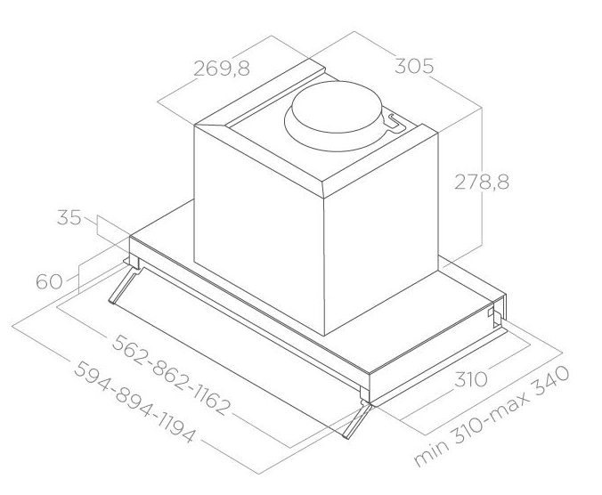 ELICA BOXIN LX/BL MAT/A/90