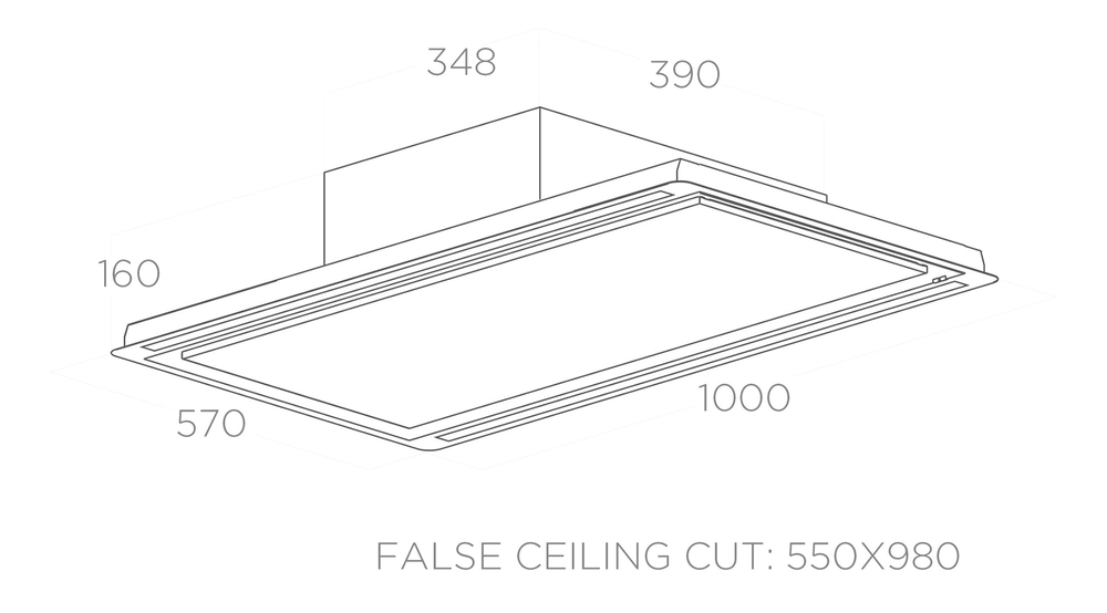 ELICA HILIGHT GLASS H30 WH/A/100