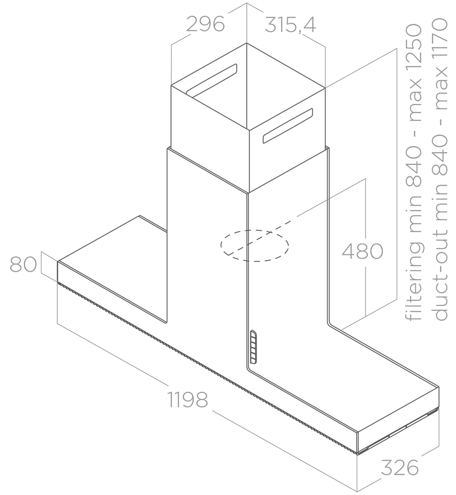 ELICA HAIKU ISLAND BL/A/120