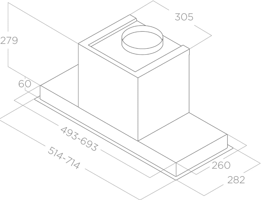 ELICA HIDDEN 2.0 BL MAT/A/72