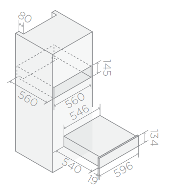 ELICA VIRTUS WARM DRAWER 60 PP BL