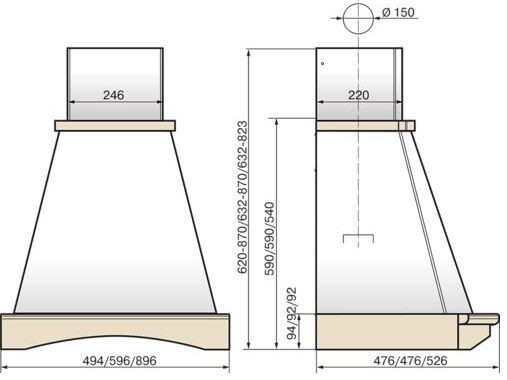 Elikor Ротонда 90П-650-П3Д бежевый/дуб неокр