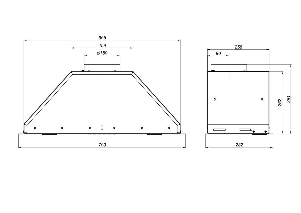 Elikor Врезной блок BOX 70П-1000-Э4Д черный