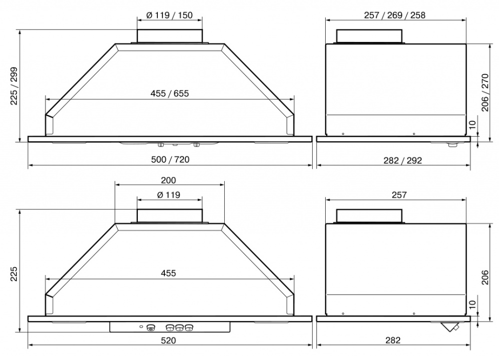 Elikor Блок врезной 52Н-400-К3Д нерж