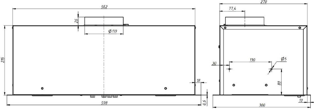 Elikor Cube 60П-650 белый 