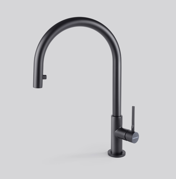 Falmec TREVI ROUND MATT BLACK, смеситель, черный матовый