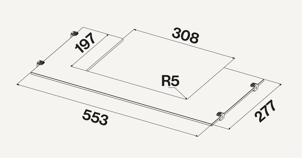 Falmec стеклянная полка для моделей 60 см