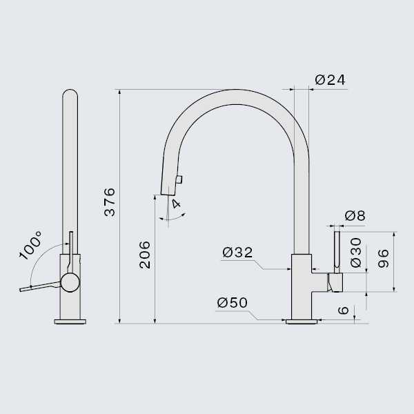Falmec TREVI ROUND PVD BRUSHED COPPER BRONZE, смеситель, медь