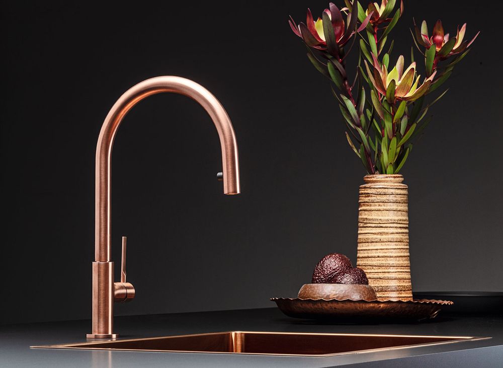 Falmec TREVI ROUND PVD BRUSHED COPPER BRONZE, смеситель, медь