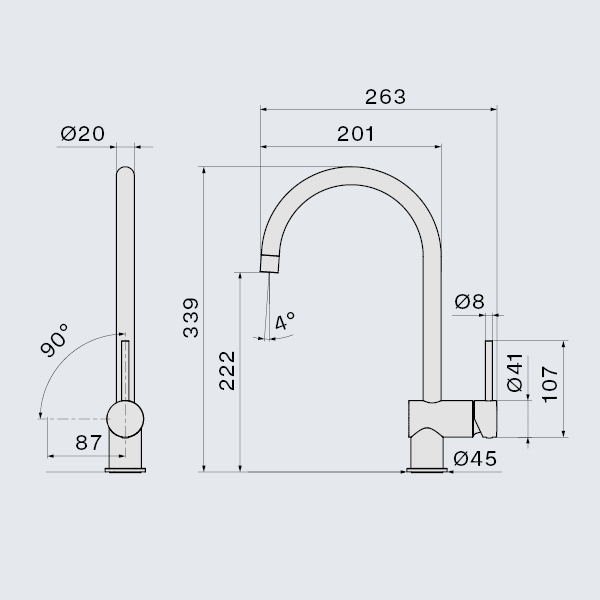 Falmec EASY ROUND CHROME, смеситель, хром