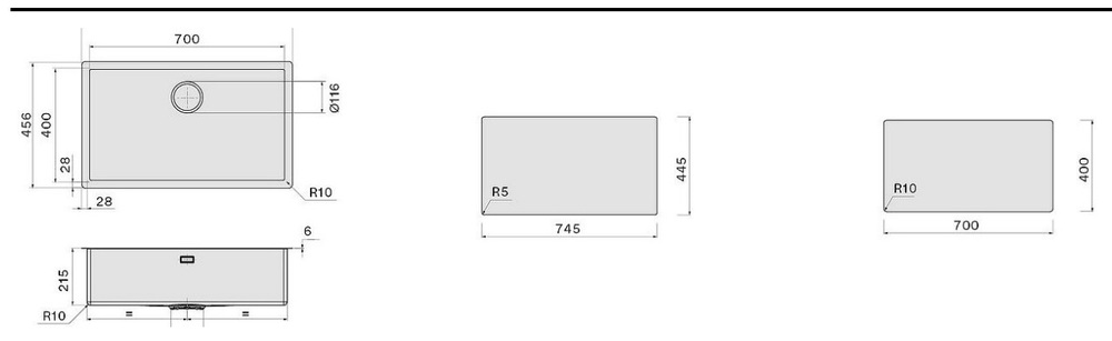 Falmec ISEO 70 CM WHITE, мойка, керамика, белый