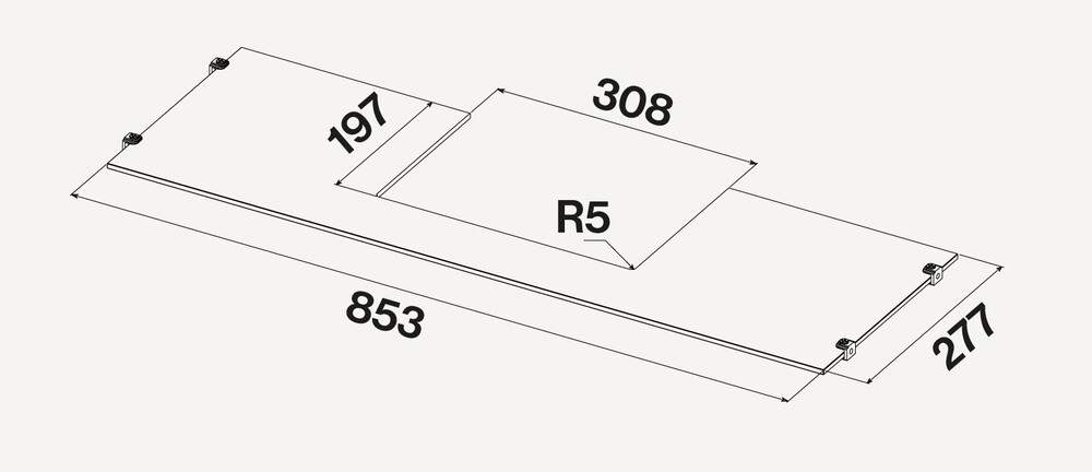 Falmec стеклянная полка для моделей 90 см