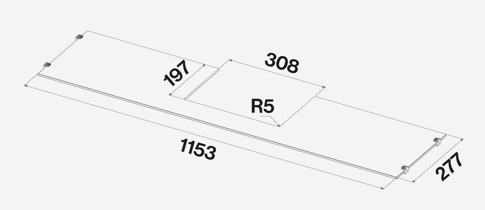 Falmec стеклянная полка для моделей 120 см