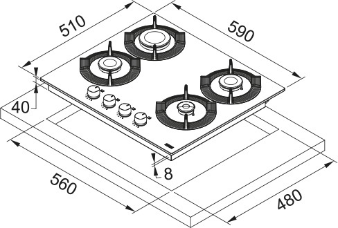Franke FHMF 604 4G C BK