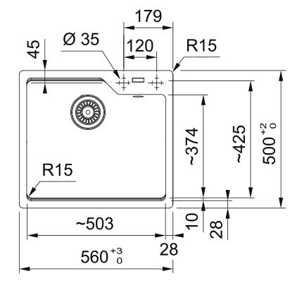Franke UBG 610-56, мойка, гранит, оникс