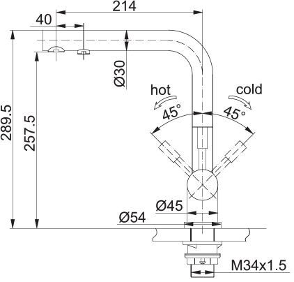 Franke Atlas Clear Water сталь PVD, смеситель, черный матовый