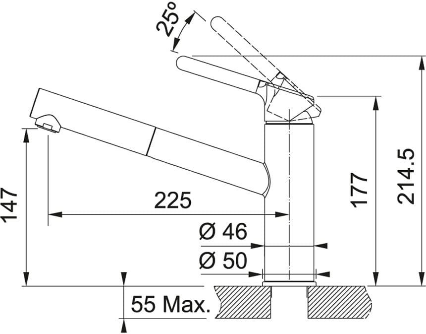 Franke Orbit, смеситель, гранит, миндаль