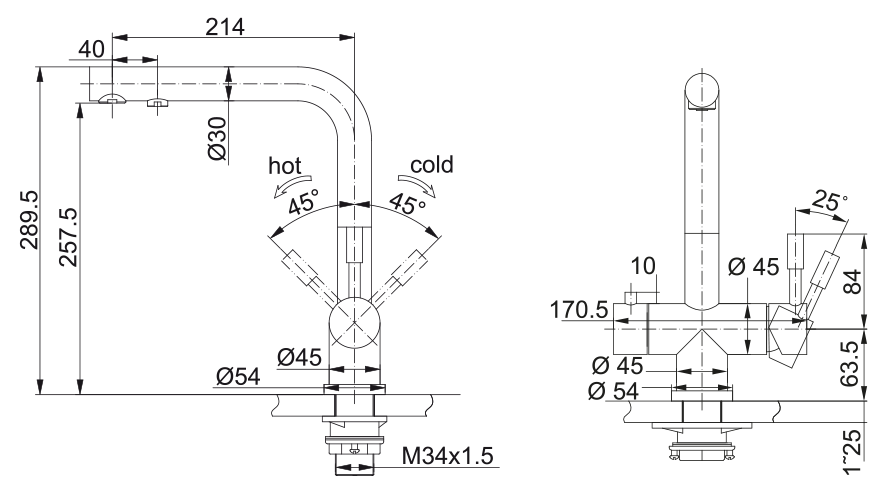 Franke Atlas Clear water, смеситель, нержавеющая сталь