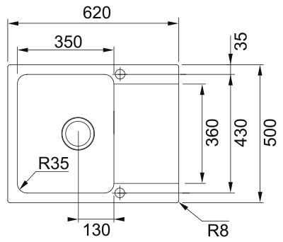Franke OID 611-62, мойка, гранит, белый