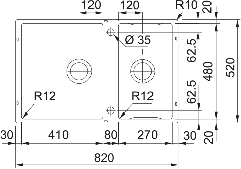 Franke BWX 120-41-27, мойка, нержавеющая сталь