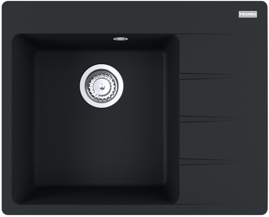 Franke CNG 611/211-62 TL, мойка, гранит, черный матовый, чаша слева