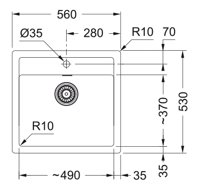 Franke Sirius SID 610, мойка, гранит, оникс