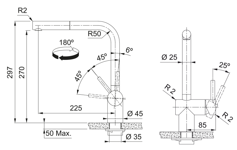 Franke Atlas Neo, смеситель, черный матовый